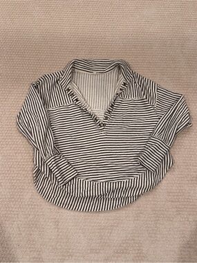 Pilcro Black and White Striped Button Down Shirt